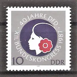 Briefmarke DDR Mi.Nr. 3079 ** 40 Jahre Demokratischer Frauenbund Deutschlands 1987