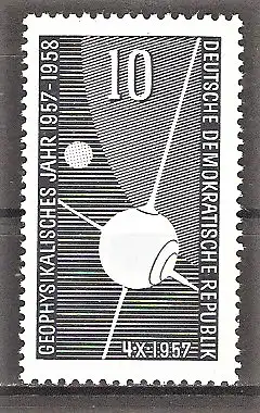 Briefmarke DDR Mi.Nr. 603 ** Internationales Geophysikalisches Jahr 1957 / Künstlicher Erdsatellit Sputnik I