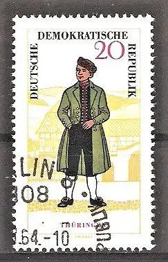 Briefmarke DDR Mi.Nr. 1079 o Volkstrachten 1964 / Thüringen - Mann