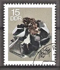 Briefmarke DDR Mi.Nr. 1470 o Minerale 1969 / Galenit (Bleiglanz), Neudorf (Harz)