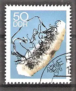 Briefmarke DDR Mi.Nr. 1473 o Minerale 1969 / Silber aus Brand bei Freiberg, Grube Himmelsfürst