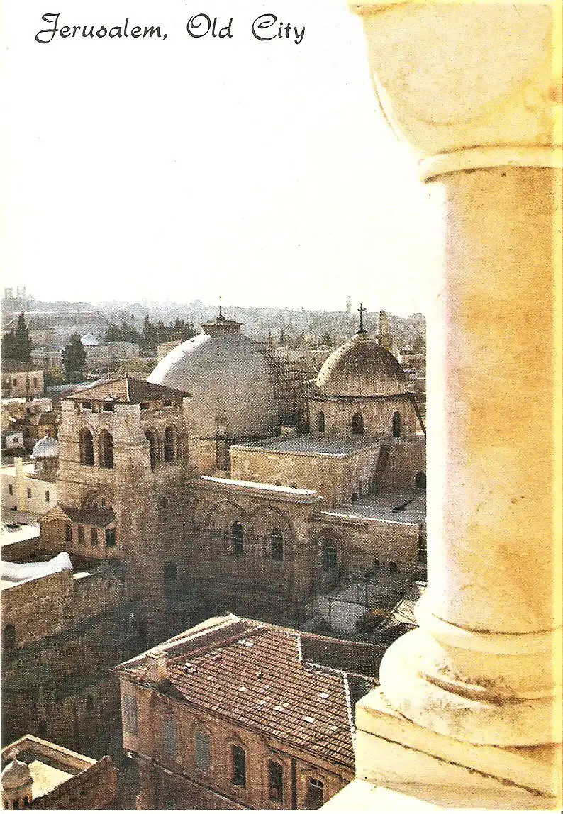 Ansichtskarte Israel - Jerusalem / Altstadt mit Grabeskirche (1934)
