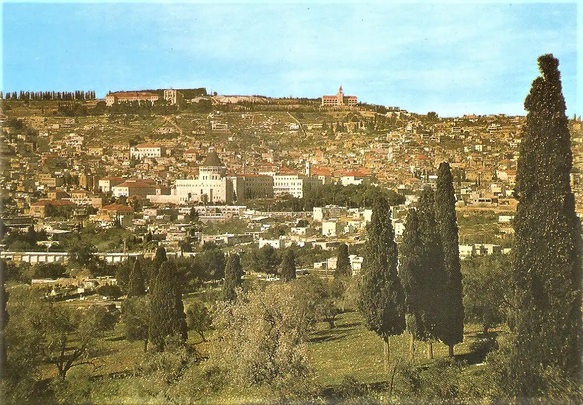 Ansichtskarte Israel - Nazareth / Teilansicht mit Verkündigungskirche (1932)