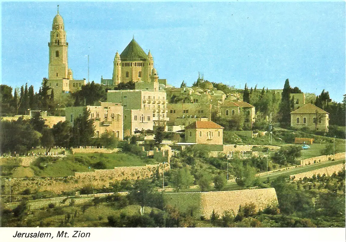 Ansichtskarte Israel - Jerusalem / Berg Zion mit der Dormitio-Abtei (1921)