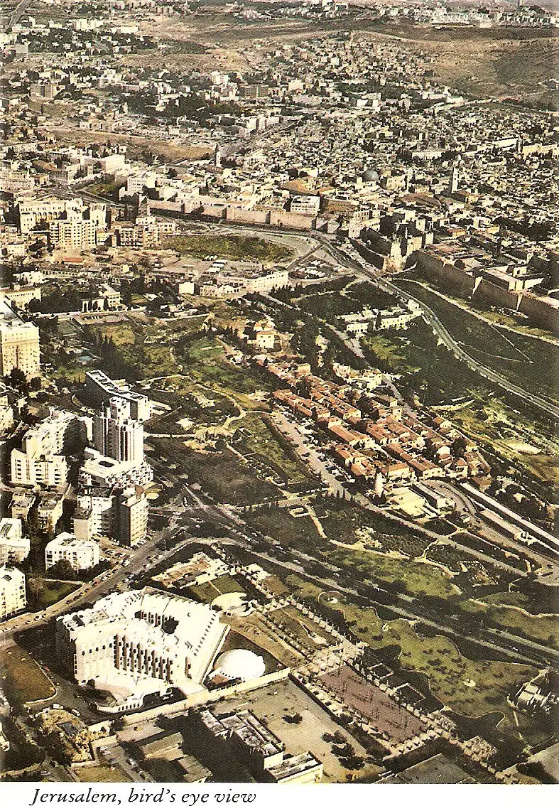 Ansichtskarte Israel - Jerusalem / Jerusalem aus der Vogelperspektive (1917)