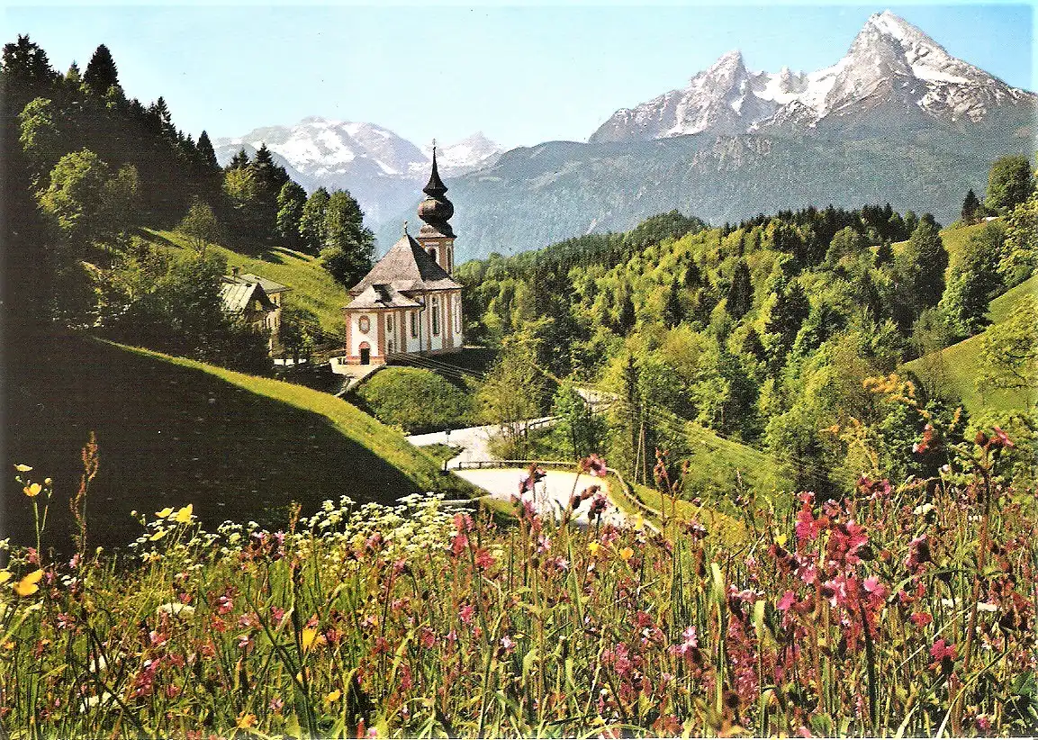 Ansichtskarte Deutschland - Berchtesgaden / Maria Gern mit Watzmann (2048)