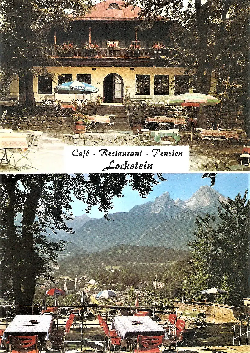 Ansichtskarte Deutschland - Berchtesgaden / Cafe-Restaurant-Pension Lockstein / Außenansichten (2039)