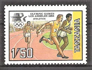 Briefmarke Tanzania Mi.Nr. 243 ** Olympische Sommerspiele Los Angeles 1984 / Laufen