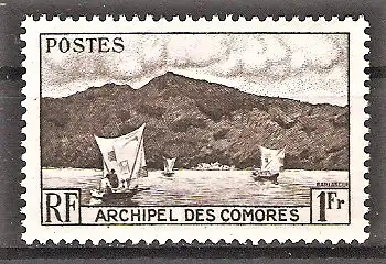 Briefmarke Komoren Mi.Nr. 22 ** Einheimische Motive 1950 / Bucht von Anjouan