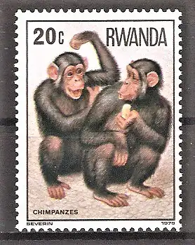 Briefmarke Ruanda Mi.Nr. 922 ** Schimpanse (Pan troglodytes)