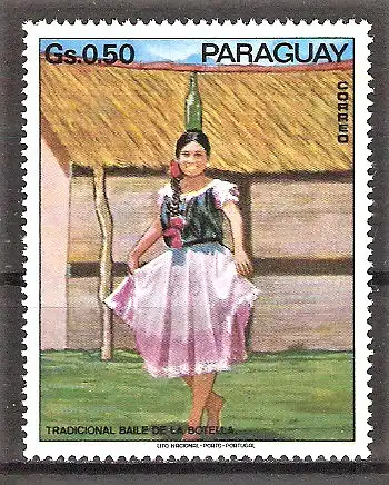 Briefmarke Paraguay Mi.Nr. 2519 ** Folklore 1973 / Flaschentanz