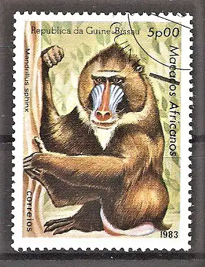 Briefmarke Guinea-Bissau Mi.Nr. 661 o Mandrill (Mandrillus sphinx)
