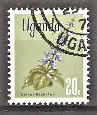 Briefmarke Uganda Mi.Nr. 108 o Einheimische Flora 1969 / Harfenstrauch (Coleus barbatus)