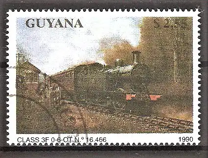 Briefmarke Guyana Mi.Nr. 3174 o Dampflokomotiven 1990 / Klasse 3 F 0–6–OT