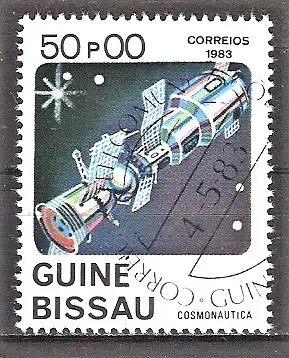 Briefmarke Guinea-Bissau Mi.Nr. 673 o Raumfahrt 1983 / Raumstation