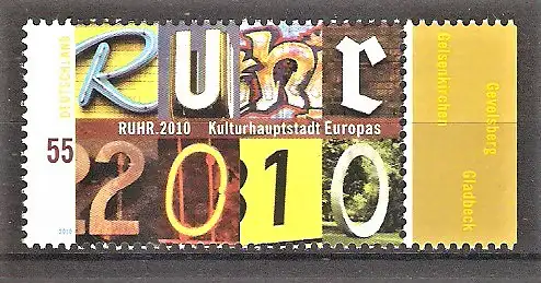 Briefmarke BRD Mi.Nr. 2776 ** Seitenrand rechts - Ruhrgebiet / Kulturhauptstadt Europas 2010