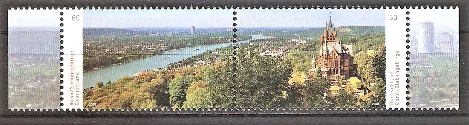 Briefmarke BRD Mi.Nr. 3510-3511 ** Paar / Zusammendruck - Rheintal bei Bonn mit Schloss Drachenburg 2020 / Kompletter Satz !