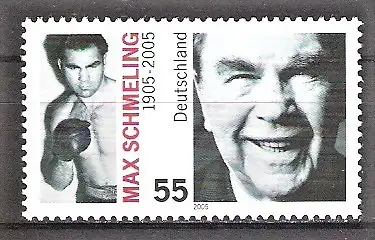 Briefmarke BRD Mi.Nr. 2489 ** 100. Geburtstag von Max Schmeling 2005 / Deutscher Boxweltmeister