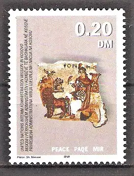 Briefmarke Kosovo Mi.Nr. 1 ** Frieden im Kosovo 2000 / Orpheus - Mosaik aus Podujeva
