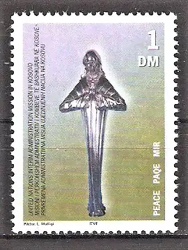 Briefmarke Kosovo Mi.Nr. 4 ** Frieden im Kosovo 2000 / Mutter Teresa - Silberstatuette