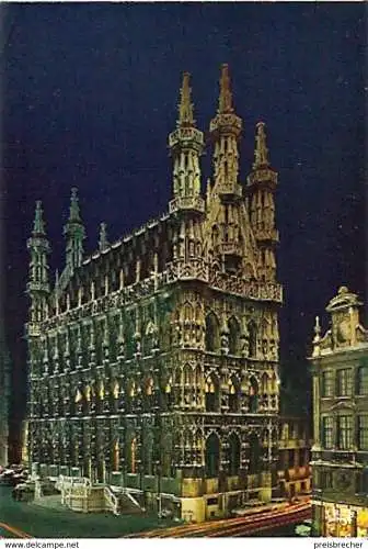 Ansichtskarte Belgien - Leuven / Rathaus bei Nacht (198)