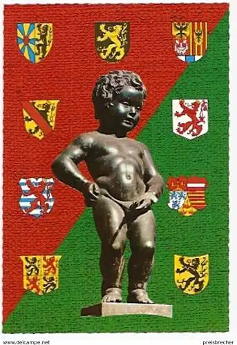 Ansichtskarte Belgien - Brüssel / Manneken Pis - Wappen (202)