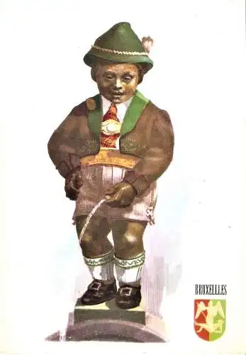 Ansichtskarte Belgien - Brüssel / Manneken Pis als Tiroler (1468)
