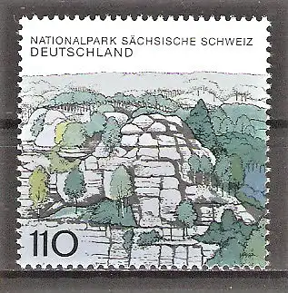 Briefmarke BRD Mi.Nr. 1997 ** Nationalpark Sächsische Schweiz 1998 / Landschaft im Elbsandsteingebirge