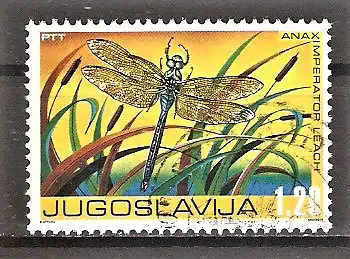 Briefmarke Jugoslawien Mi.Nr. 1640 o Einheimische Tiere in Feuchtgebieten 1976 / Große Königslibelle (Anax imperator)