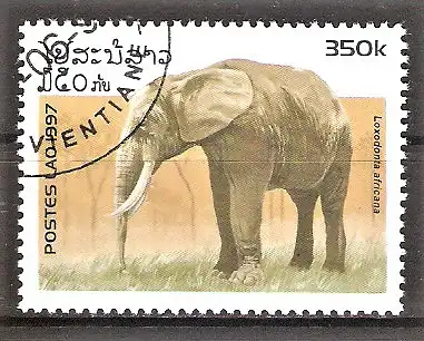 Briefmarke Laos Mi.Nr. 1587 o Elefanten 1997 / Elefantenkuh