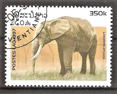 Briefmarke Laos Mi.Nr. 1587 o Elefantenkuh