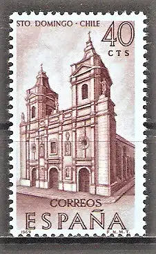 Briefmarke Spanien Mi.Nr. 1832 ** Entdecker- und Eroberungsgeschichte Amerikas 1969 / Kloster Santo Domingo in Santiago de Chile