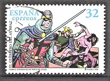Briefmarke Spanien Mi.Nr. 3330 o Comicfiguren 1997 / Der Krieger der Augenmaske