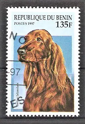 Briefmarke Benin Mi.Nr. 936 o Hunderassen 1997 / Irish Setter