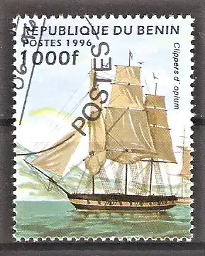 Briefmarke Benin Mi.Nr. 805 o Segelschiffe 1996 / Englischer Teeklipper