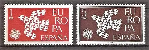 Briefmarke Spanien Mi.Nr. 1266-1267 ** Europa CEPT 1961 / Kompletter Satz !