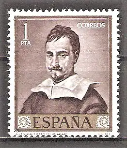 Briefmarke Spanien Mi.Nr. 1308 ** Tag der Briefmarke 1962 / Gemälde Francisco de Zurbarán - Selbstporträt