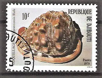 Briefmarke Djibouti Mi.Nr. 262 o Rote Helmschnecke (Cypraecassis rufa)