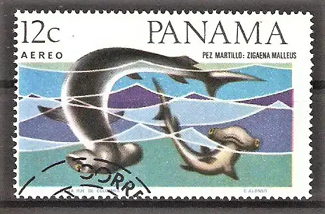 Briefmarke Panama Mi.Nr. 853 o Hammerhai (Sphyrna zygaena)