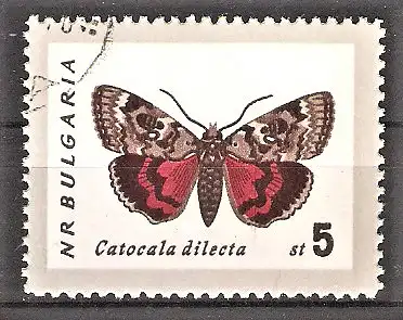 Briefmarke Bulgarien Mi.Nr. 1343 o Schmetterlinge 1962 / Ordensband (Catocala dilecta)