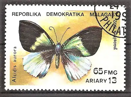 Briefmarke Madagaskar Mi.Nr. 1369 o Schmetterlinge 1992 / Urania-Falter (Alcides aurora)