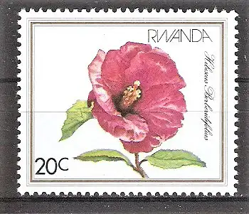Briefmarke Ruanda Mi.Nr. 1167 ** Blühende Pflanzen 1982 / Hibiscus berberidifolius