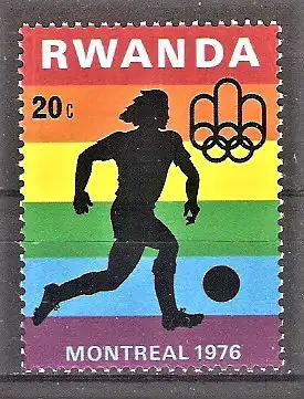 Briefmarke Ruanda Mi.Nr. 823 ** Olympische Sommerspiele Montreal 1976 / Fussball