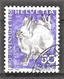 Briefmarke Schweiz Mi.Nr. 830 o Schneehasen (Lepus timidus)