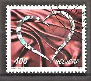 Briefmarke Schweiz Mi.Nr. 2515 o Liebesgrüße 2017 / Offsetdruck mit Hologrammfolie