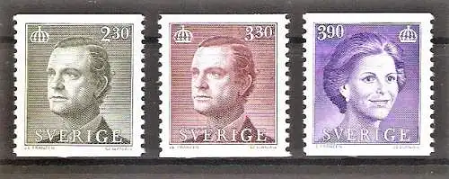 Briefmarke Schweden Mi.Nr. 1534-1536 ** König Carl XVI. Gustav und Königin Silvia 1989 / Kompletter Satz !