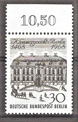 Briefmarke Berlin Mi.Nr. 320 ** Oberrand - 500 Jahre Kammergericht Berlin 1968