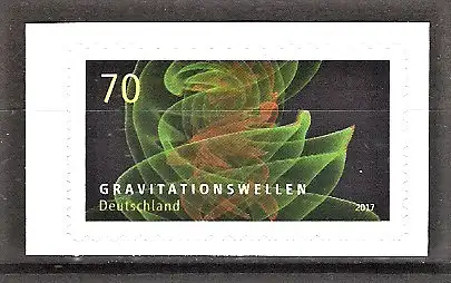 Briefmarke BRD Mi.Nr. 3356 ** Astrophysik 2018 (selbstklebend aus Folienblatt) / Gravitationswellen