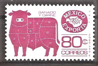 Briefmarke Mexiko Mi.Nr. 1491 D ** Mexiko exportiert 1981 / Rindfleisch