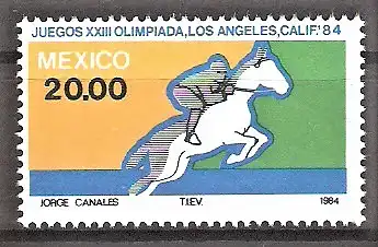 Briefmarke Mexiko Mi.Nr. 1899 ** Olympische Sommerspiele Los Angeles 1984 / Springreiten